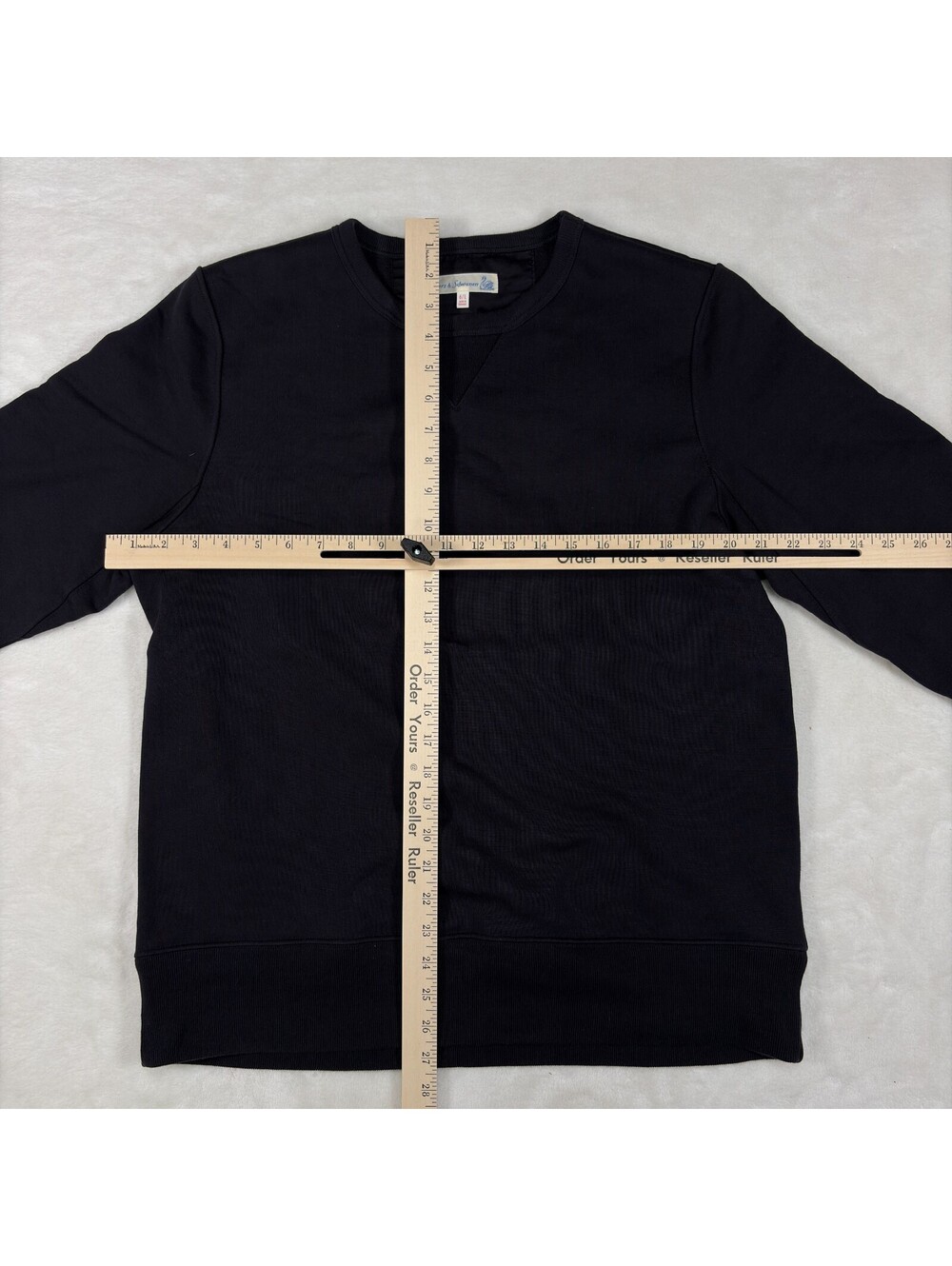 Merz b. Schwanen 6/L Black Crewneck Sweatshirt Made In Germany - Picture 10 of 14